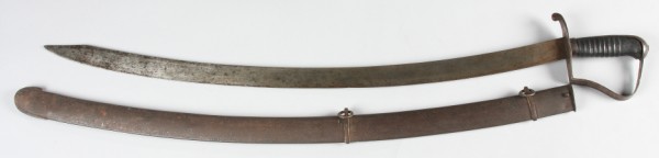 Appraisal: Iron mounted sabre exhibits of leather on the grip Blade