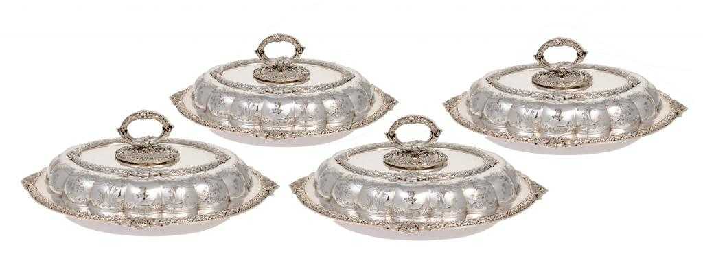 Appraisal: A SET OF FOUR VICTORIAN OVAL ENTR E DISHES AND