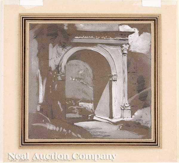 Appraisal: John Ruskin British - The Roman Arch at Susa in