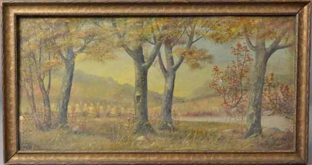 Appraisal: D W Seely Oil Painting on BoardPainted to depict a