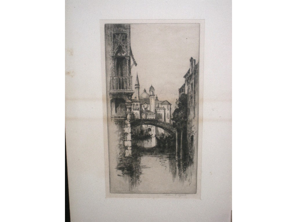 Appraisal: ANDREW F AFFLECK Etching 'A Corner in Venice' signed in