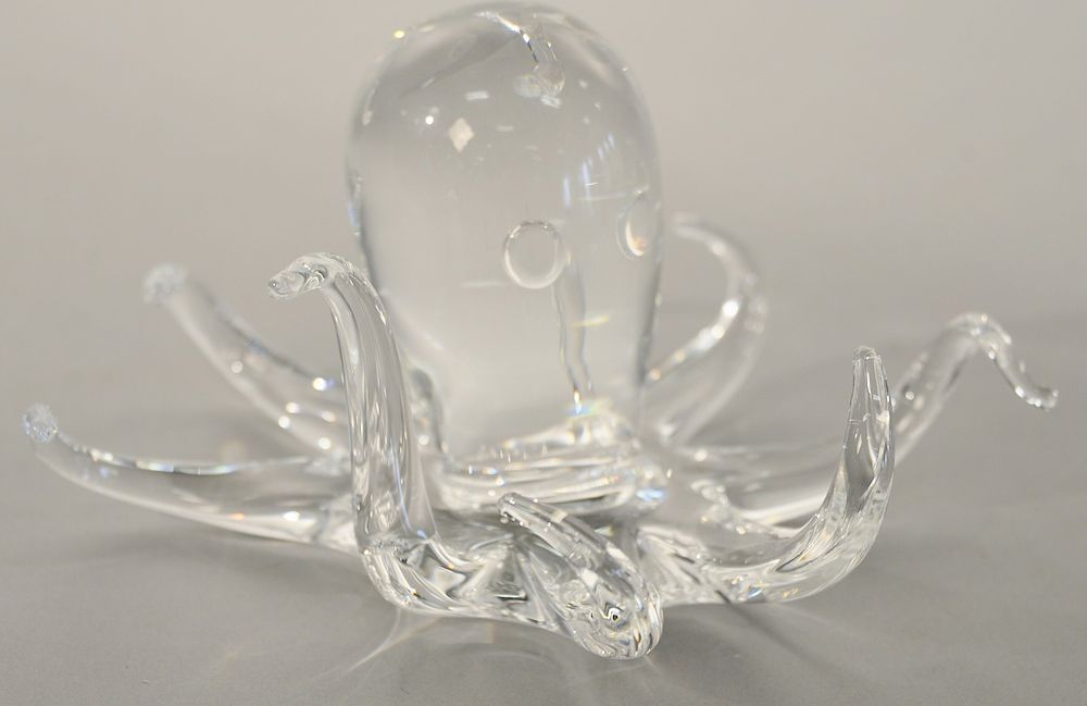 Appraisal: Large Steuben octopus crystal figure signed Steuben with original box