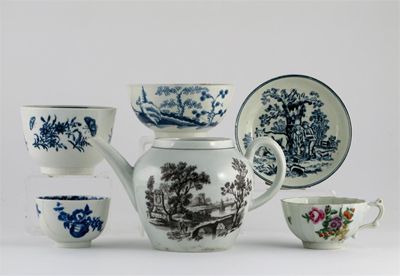 Appraisal: A collection of Worcester porcelain including a teapot printed in