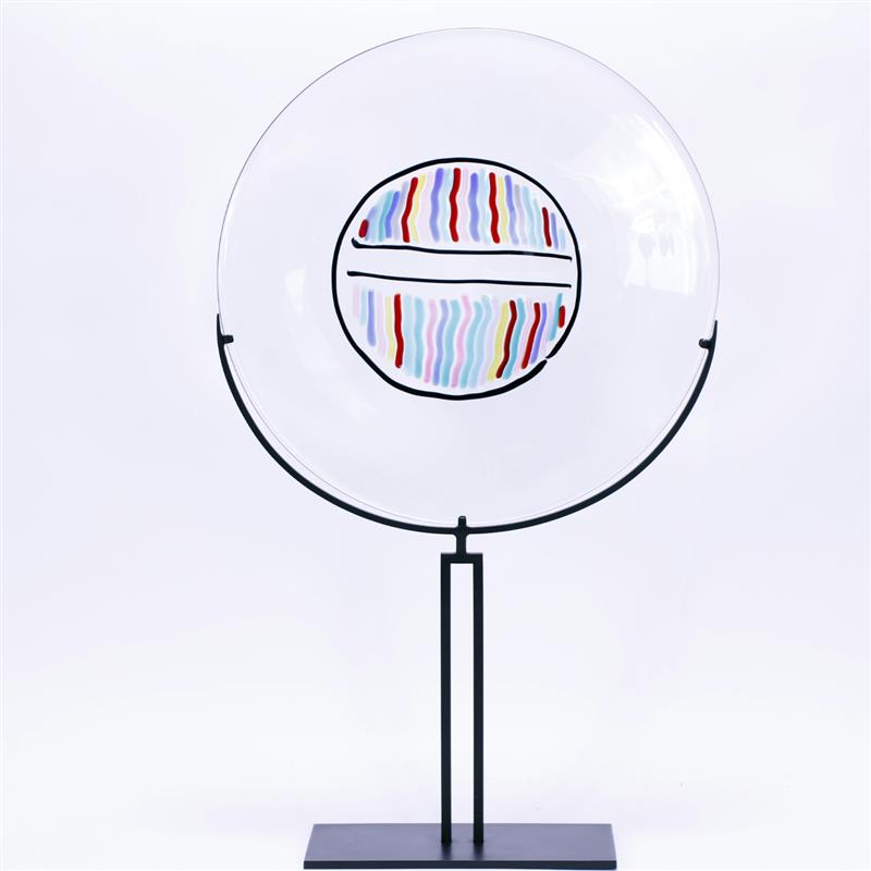 Appraisal: Seguso Arte Vetro for Oggetti Murano art glass charger mounted