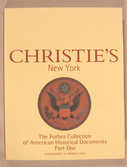 Appraisal: vols wrappers Auction Catalogues Christie's The Forbes Collection of American