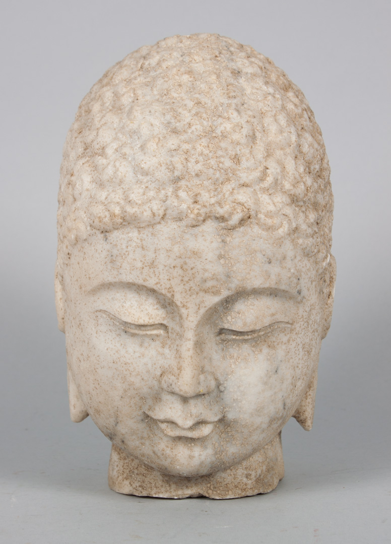 Appraisal: Chinese carved marble Buddha head approx in H