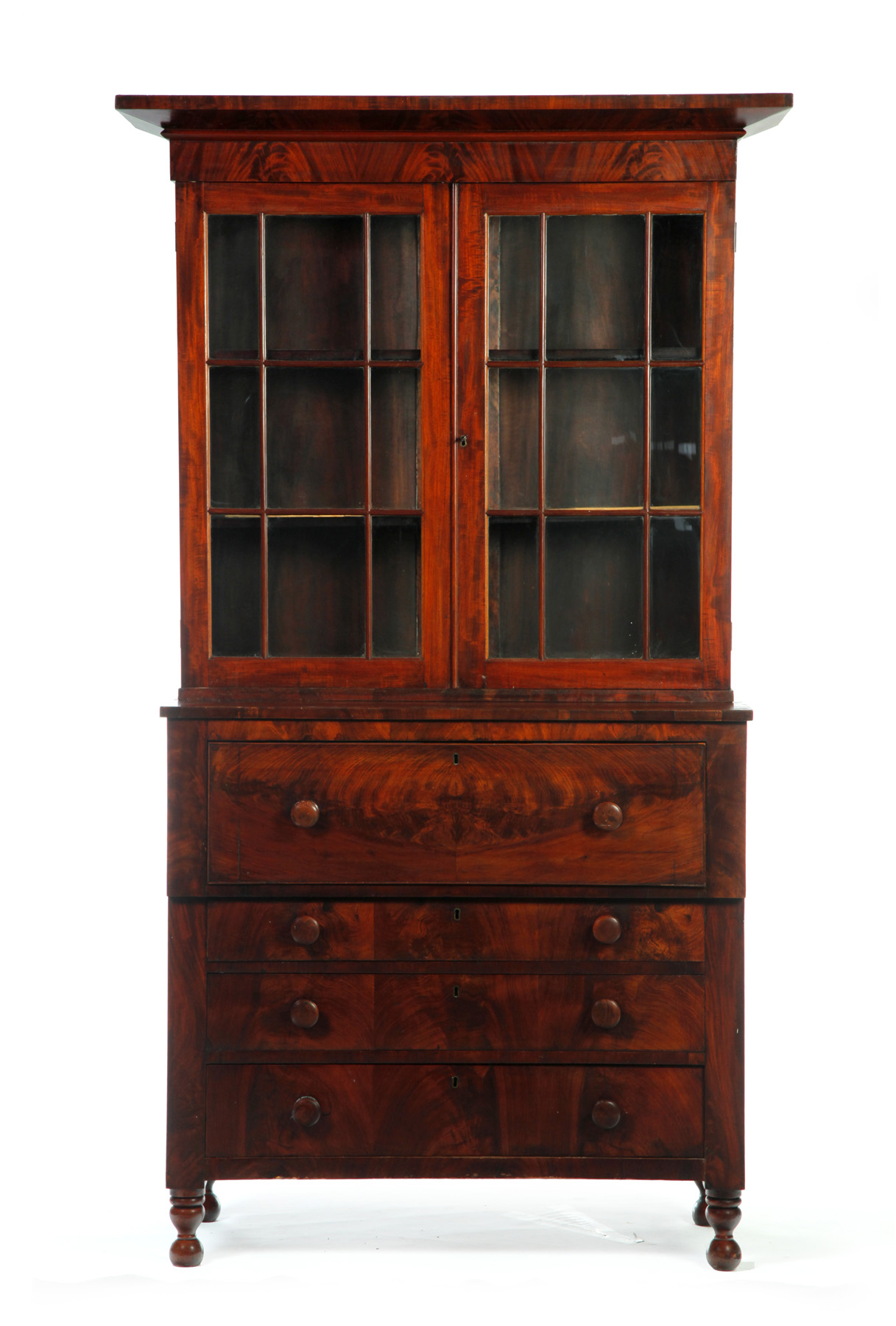 Appraisal: EMPIRE BULTERS DESK WITH BOOKCASE TOP American nd quarter th