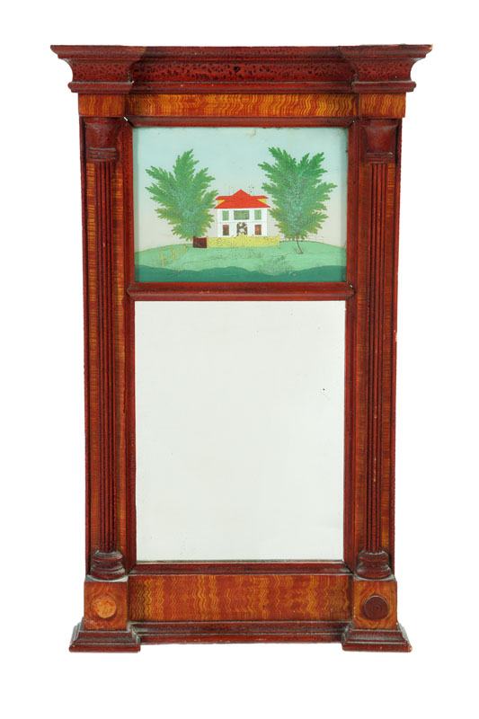 Appraisal: TWO-PART FEDERAL MIRROR American st half- th century pine Architectural