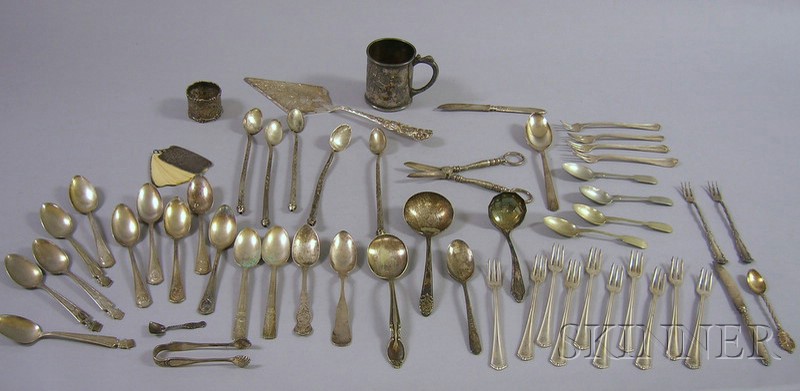 Appraisal: Group of Victorian Mostly Silver Plated Flatware including a cake