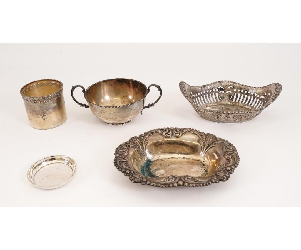 Appraisal: Sterling silver tableware to include a dish inscribed 'Ellen Lardner