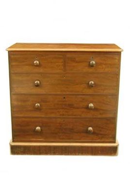 Appraisal: A Victorian mahogany chest the moulded edge top above two