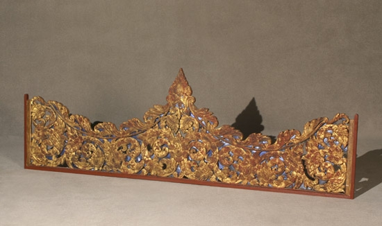 Appraisal: Thai Parcel Gilt Rouge Painted and Blue Mirrored Wood Architectural