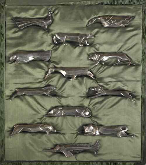 Appraisal: Set of twelve Christofle silver plated animal knife rests by