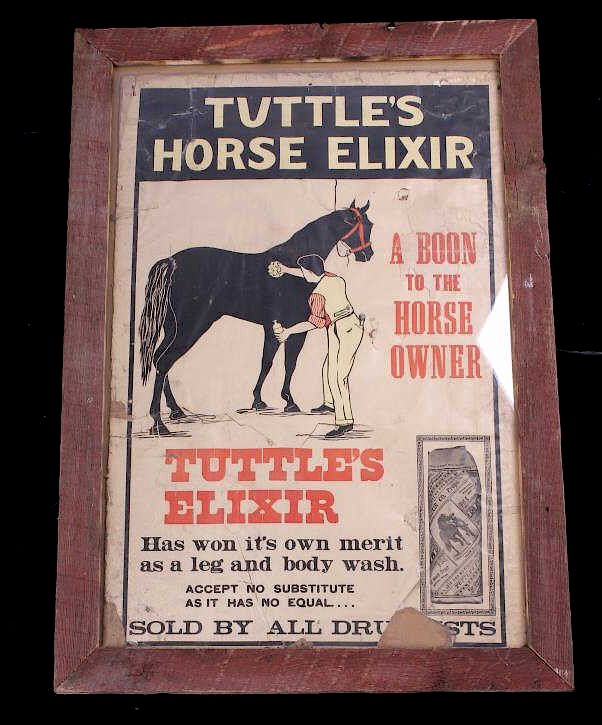 Appraisal: Tuttle's Horse Elixir Framed Poster c Offered in this lot