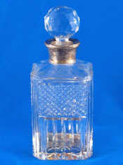 Appraisal: A silver mounted cut glass whisky decanter London