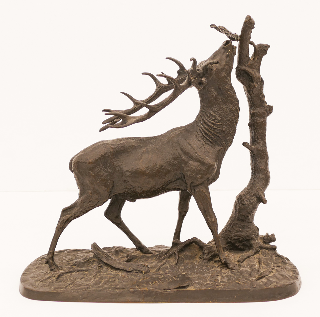 Appraisal: Pierre Jules PJ Mene - French ''Elk with Tree'' Bronze