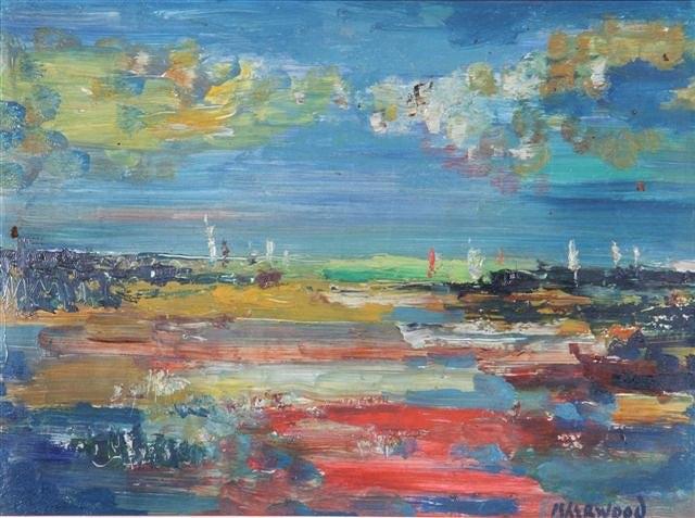 Appraisal: JAMES LAWRENCE ISHERWOOD - 'Hastings Beach' signed acrylics x