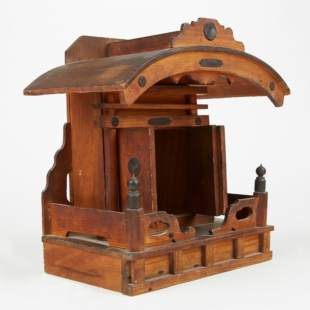 Appraisal: Miniature Japanese House Shrine Butsudan Japanese miniature house shrine Wood