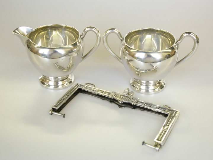 Appraisal: Two-Piece Fisher Sterling Silver Cream-and-Sugar Set in the Georgian taste