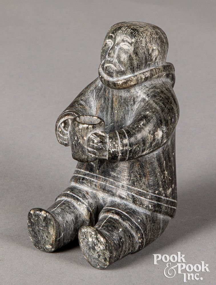 Appraisal: Leah Qumuaqtuq - Inuit carved figure Leah Qumuaqtuq - Inuit