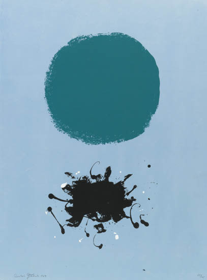 Appraisal: ADOLPH GOTTLIEB Black Splash Color screenprint x mm x inches