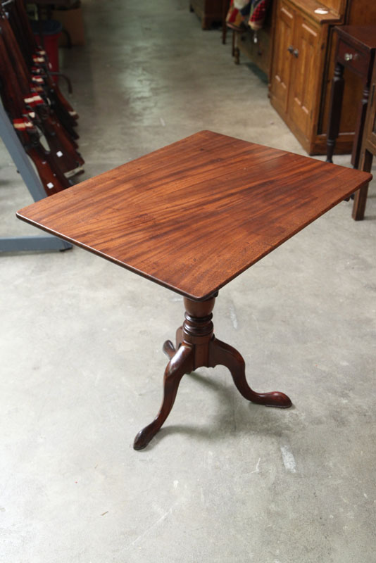 Appraisal: TILT TOP TEA TABLE Mahogany Queen Anne style table with