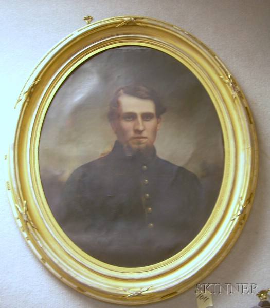 Appraisal: Oval Framed th Century American School Enhanced Photographic Portrait of