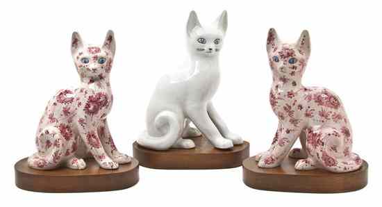 Appraisal: A Pair of Italian Ceramic Cats each of typical form