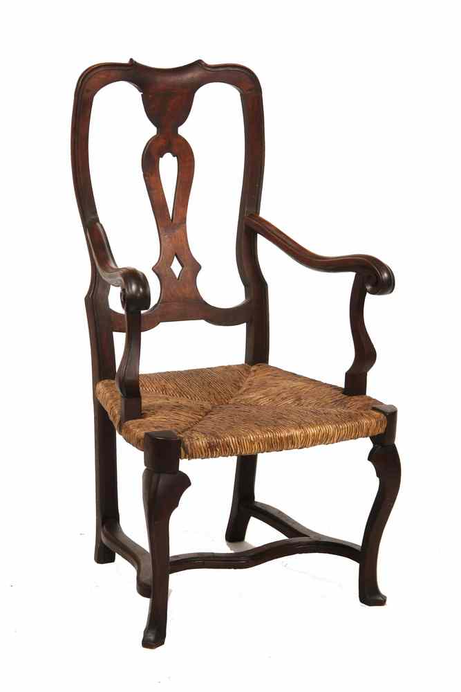 Appraisal: FRENCH CANADIAN ARMCHAIR - Early French Canadian Provincial Hardwood Armchair