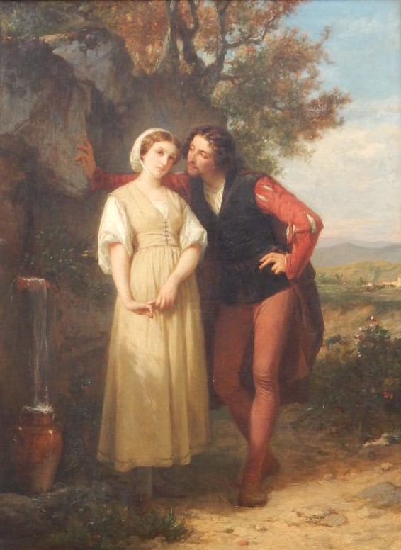 Appraisal: Charles Louis Lucien Muller - The Lovers oil on canvas