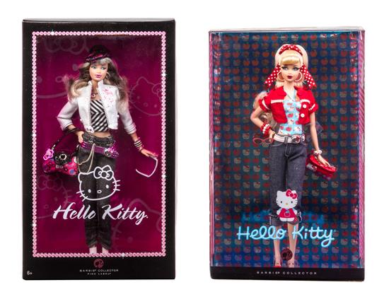 Appraisal: Sale Lot Two Pink Label Hello Kitty Barbies model l