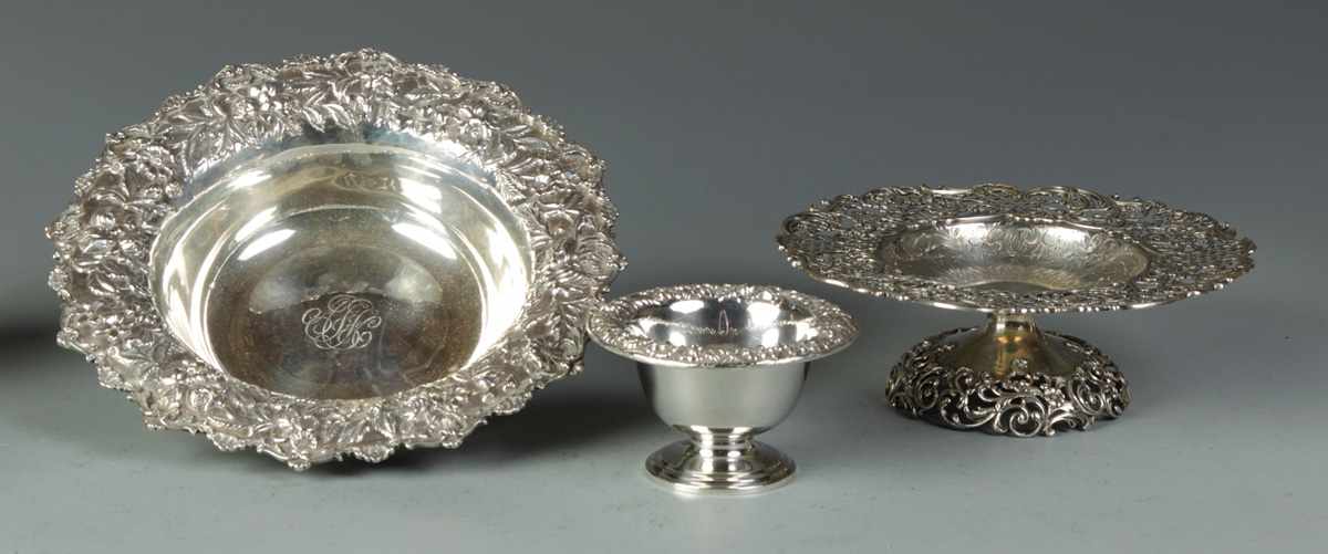 Appraisal: Sterling Compotes Bowls Sterling Compotes Bowls L to R S