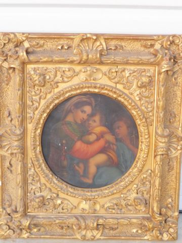 Appraisal: th Century Oil Raphael's Madonna diameter in ornate frame