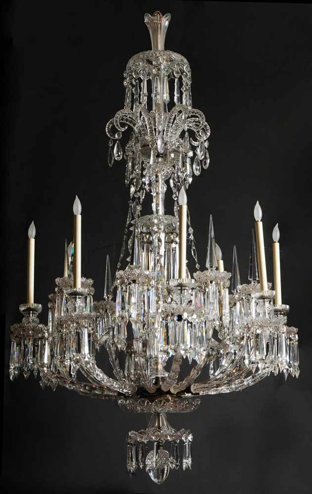 Appraisal: BACCARAT STYLE CRYSTAL EIGHT-LIGHT CHANDELIER Approx ft in x ft