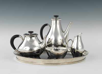 Appraisal: A Gorham Sterling Silver Tea Coffee Set Directional Pattern ca