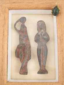 Appraisal: Two classical figures in glass fronted frame possibly ancient together