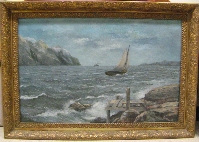 Appraisal: SODENBURG oil painting on canvas German th century Seascape with