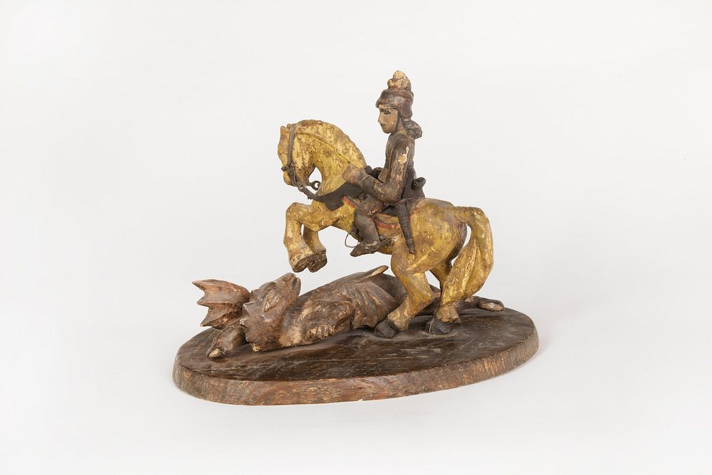 Appraisal: Bulto of St George Slaying the Dragon th Century Unknown