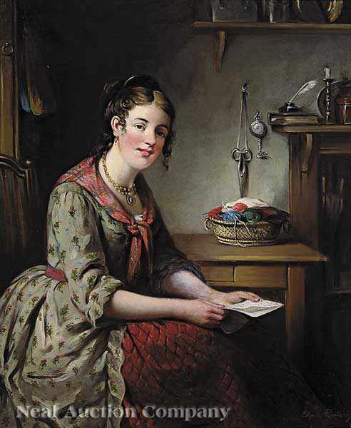 Appraisal: Edwin Thompson Roberts English - The Letter oil on board