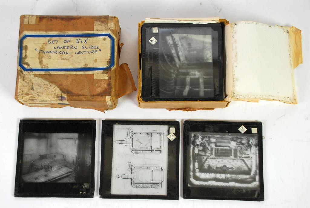 Appraisal: SET OF GLASS LANTERN SLIDES in x in entitled 'Theatrical