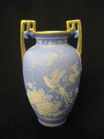 Appraisal: Noritake Japanese Porcelain Vase ''Wedgwood'' style moriage pheasant foliage -