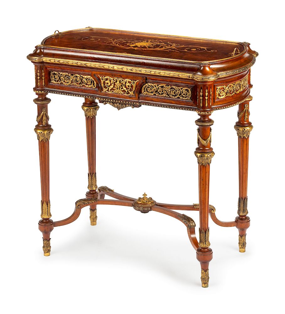 Appraisal: A Napoleon III Gilt Metal Mounted and Brass Inlaid Walnut