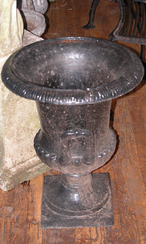 Appraisal: Pair of Decorative Black Outdoor Urns th Century Unknown x