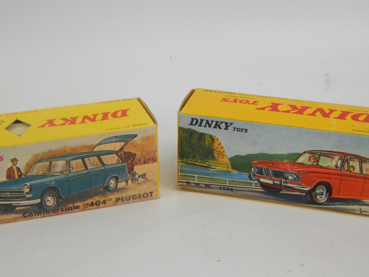 Appraisal: A Dinky toys Commerciale Peugot and a BMW both boxed