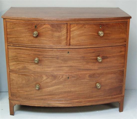 Appraisal: Regency mahogany bowfront chest of two short over two long