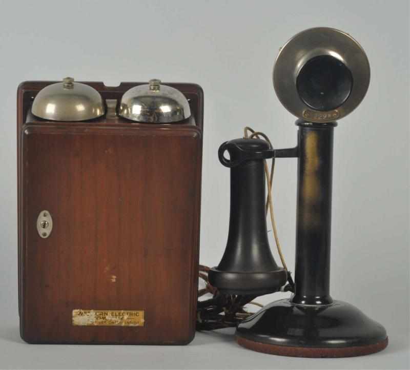 Appraisal: Western Electric SC Candlestick Telephone Circa Black brass nickel transmitter