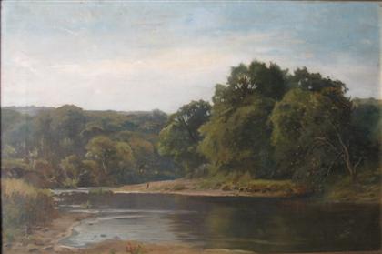 Appraisal: C WRIGHT continental school th- th century RIVER SCENE WITH