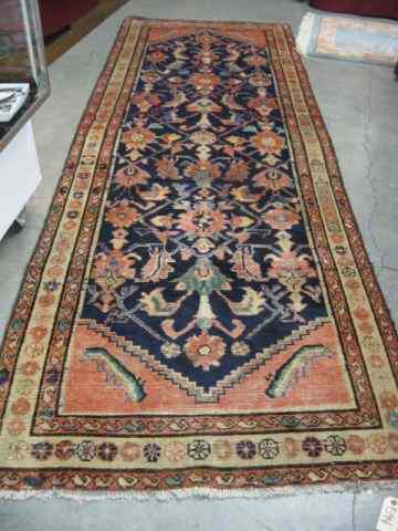 Appraisal: Malayer Persian Handmade Runner fancyoverall floral vine on indigo field