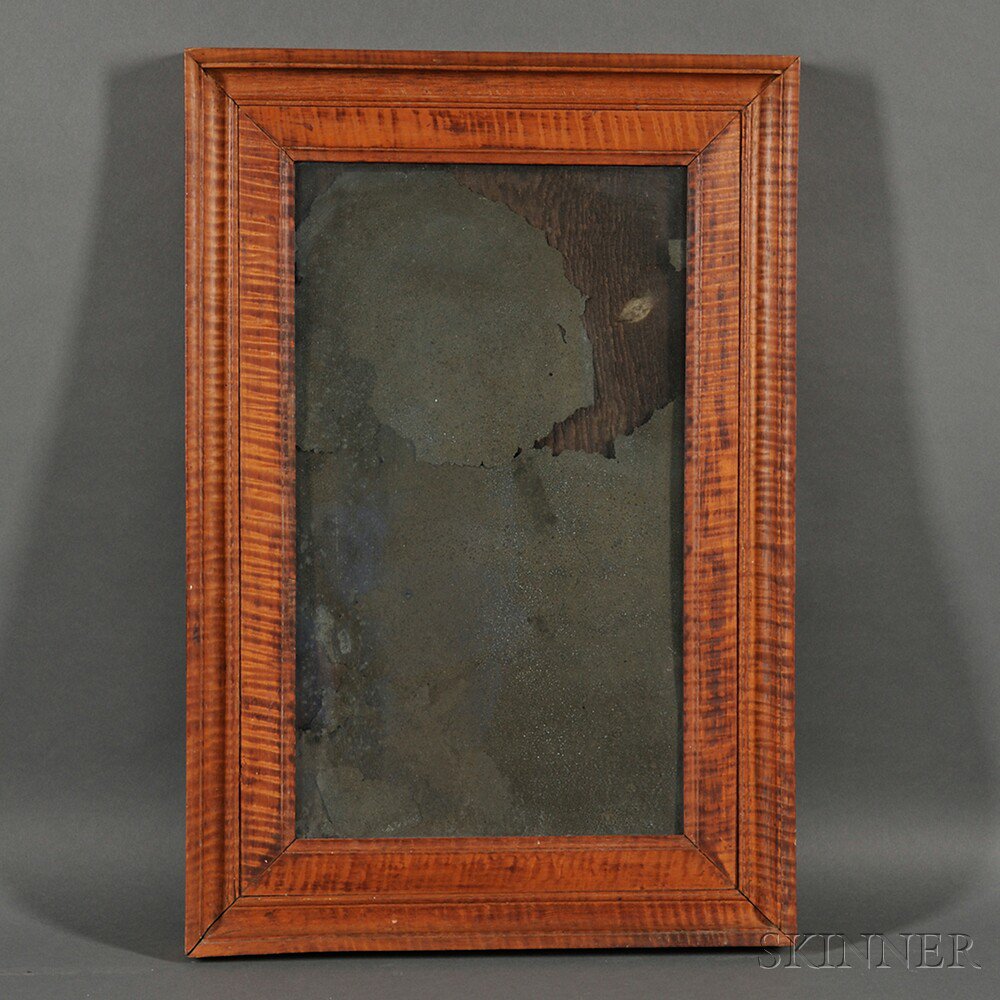 Appraisal: Tiger Maple Framed Mirror probably Pennsylvania early th century with