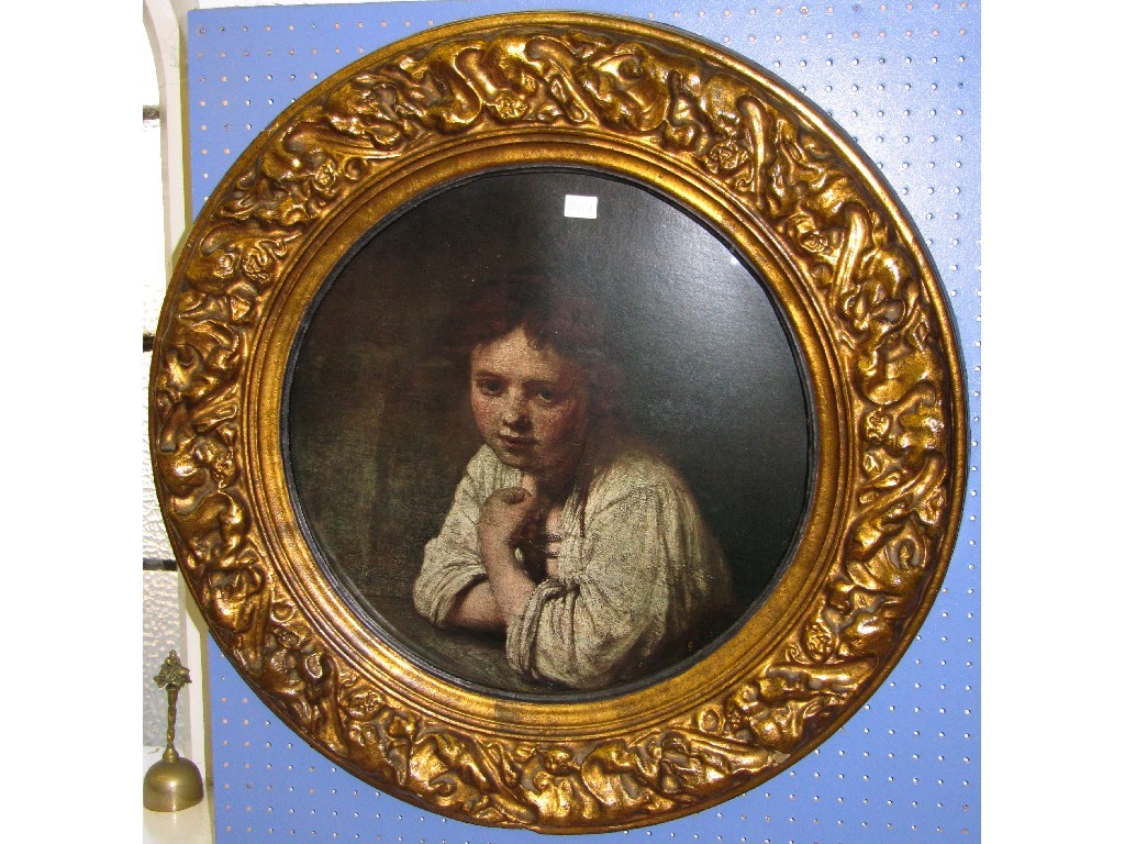 Appraisal: Gilt framed reproduction print of a young boy